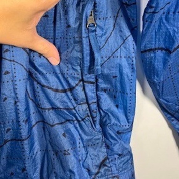 Nike Air Jacket Mens Water Resistant Lightweight Full Zip Marina Blue Orange XL - Picture 6 of 9